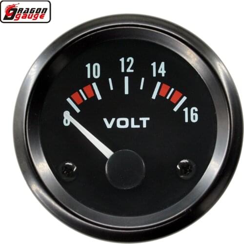 Dragon gauge 52mm Pointer Auto Motor Car Volt Gauge Meter + Gauge pod Car Styling Car volt 8-16V Free shipping