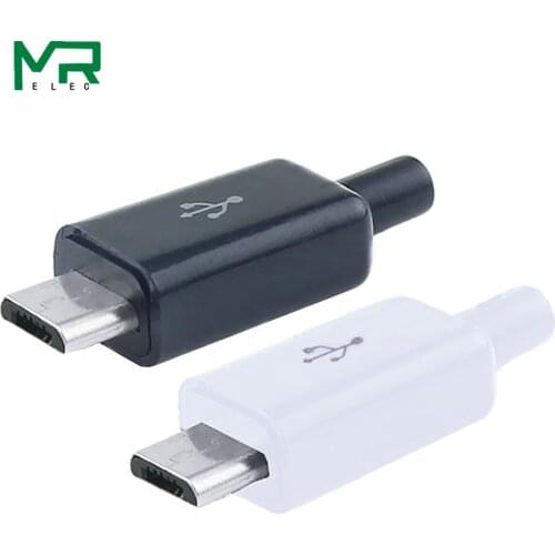 USB male 5P welding plug DIY data line accessories interface with plastic case