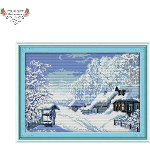 Your Gift F435 14CT 11CT Counted and Stamped Home Decoration The Middle Of Winter Needlework Embroidery DIY Cross Stitch kits
