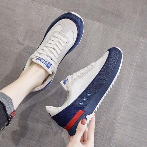 Women Sneakers Flat High Quality Running Shoes Lace Up Vulcanized Shoes Chunky Thick Bottom Breathable Female Shoes 2021