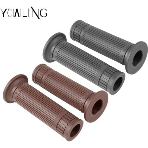 1 Pair 22mm 24mm Vintage Handle Grips Motorcycle Universal Rubber handlebar grips Hand Grip Bar End For Cafe Racer Bobber Custom