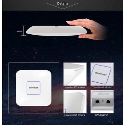 1200Mbps Wireless WiFi AP Access Point Dual Band 2.4Ghz+5.8G Indoor Ceiling AP Wifi Signal Extender/Booster/Reapter