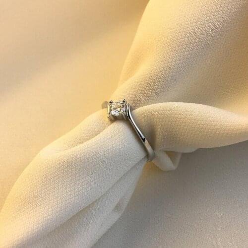 18K White Gold Round Brilliant Cut 1 ct 6.5mm Moissanite 4 Prong Ring Lab Diamond Engagement Solarite Ring For Women