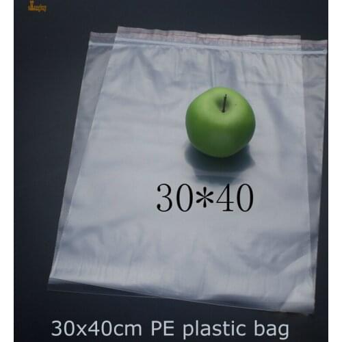 2018 Free Shipping 50pcs Size: 30x40cm Clothes Packaging Zipper Lock Recycle Plastic Bags, Pe Transparent Packing Bag