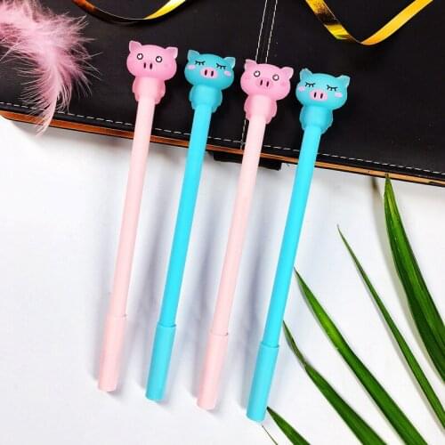24 Pcs Creative Cartoon Cute Jelly Pig Gel Pen Cartoon Creative Office Supplies Pen Wholesale Kawaii School Supplies