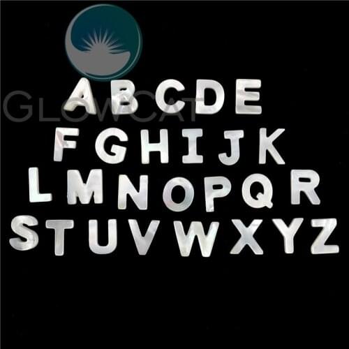 26pcs Alphabet ABC For DIY Letter Shell Jewelry White Initial Hot Sale Letters A-Z Natural Mother of Pearl Seashell Charms