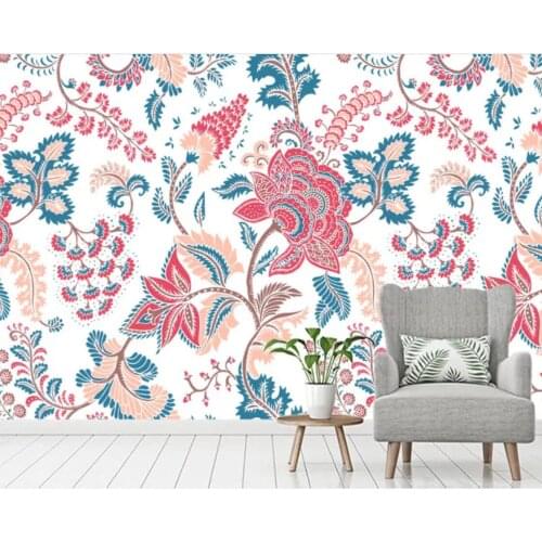 3D Vintage Watercolor Flower Wallpaper Wall Mural Indoor for Living Room Paper Rolls Contact Paper Rolls Paper Wall Custom