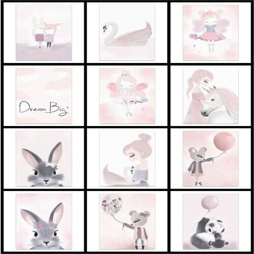 5D DIY Diamond Paint Cartoon Unicorn, Deer, Rabbit, Girl Diamond Embroidery Cross Sbroidered Diamond Mosaics Diamond Paint