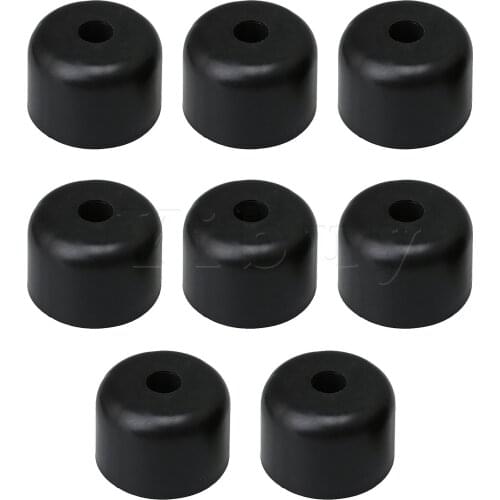 8 x Round Black Plastic Table Feet 50mm Dia for Desk Chair Bed Legs