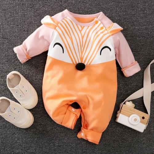 ABEBE Baby Clothes Romper Onesie Fox Soft Warm Ropa De Bebe Baby Jumpsuits Rompers Newborn Clothes Kids 1-2Y Overalls Costume