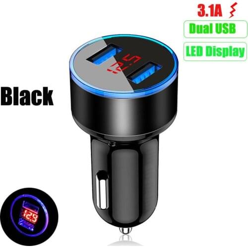 3.1A Dual USB Car Charger LED Display For FIAT 500 Tipo Punto Freemont Cross Coroma Panda Idea Palio Fastback Fullback Strada