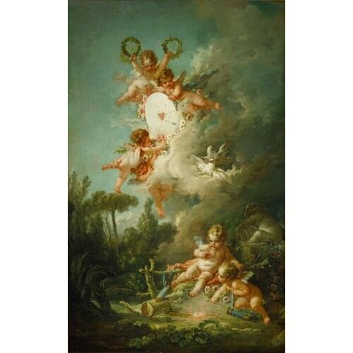 Free shipping classical cute baby angels nuder art canvas painting oil painting printed on canvas wall art decoration picture