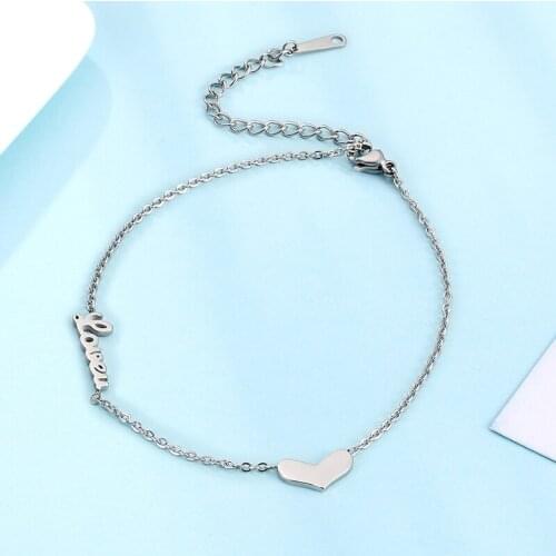 2021Trend Love Heart-shaped anklet chain with tube anklet bracelet New fashion summer jewelry on the leg for women girl Ms gifts