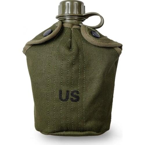 WWII WW2 US Type 1961 Kettle Canteen With Army Green Cover Repro