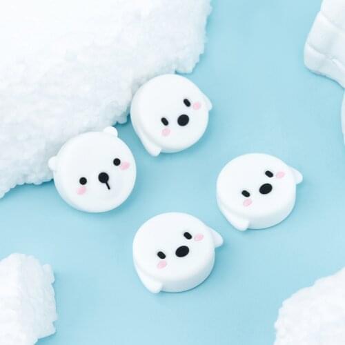White Dog Bear Thumb Stick Grip Cap Joystick Cover For Sony Playstation 5/4/3 PS5/PS4/PS3/Xbox 360/Switch Pro Controller Case
