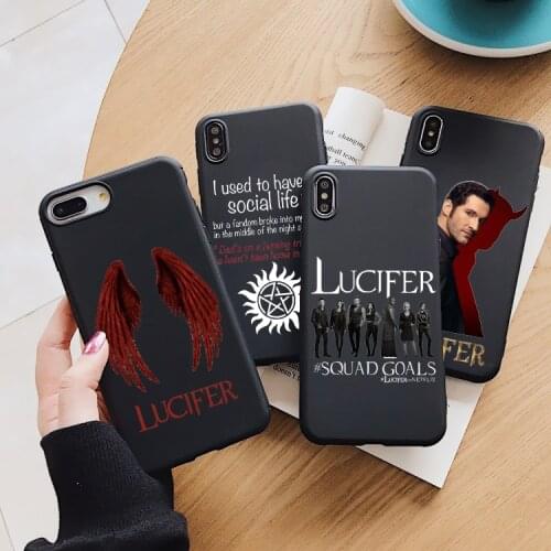 American TV Degenerate Angel Lucifer Black TPU soft phone case For iphone 6S 5 SE X XR XSMax 7 8 Plus 11pro 12pro MAX 12mini
