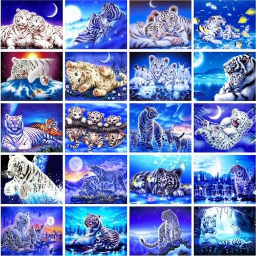 Evershine Diamond Painting Tiger 5D DIY Diamond Embroidery Full Square Drill Animals Mosaic Rhinestone Pictures Home Decoration