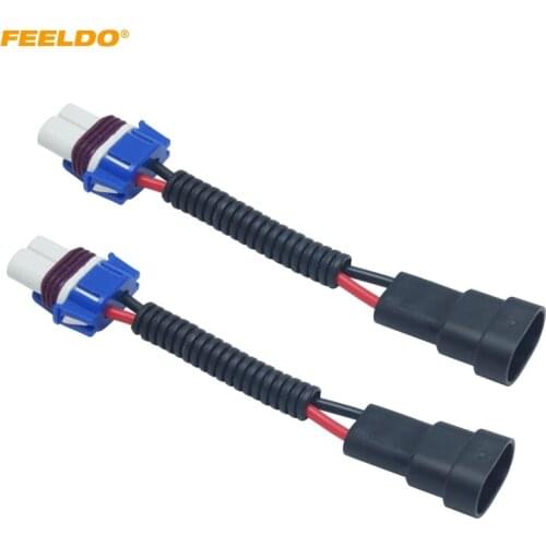 FEELDO 2Pcs Car Ceramic Socket 9006 Ceramic Wiring Harness Connector Adaptor For LED/HID Headlight Bulb Socket Holder #MX5951