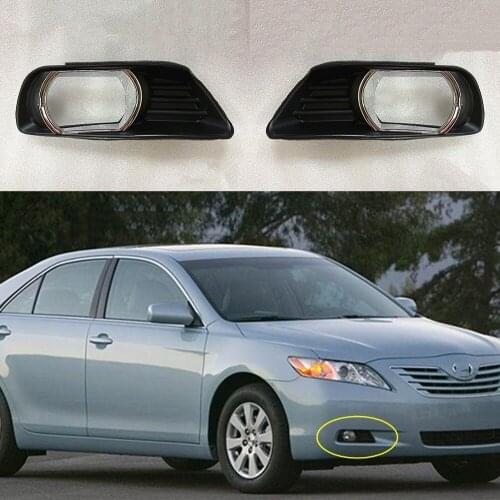 JanDeNing 2PCS Front Bumper Fog Light Grille Bezel Cover Fit For 2007-2009 Toyota Camry