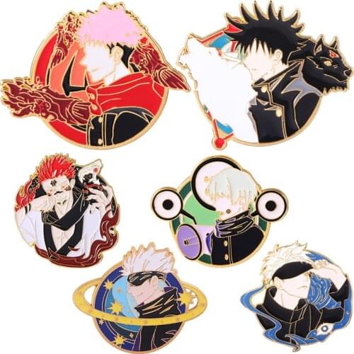 Jujutsu Kaisen Gojo Satoru Fushiguro Megumi Inumaki Toge Cosplay Cartoon Costume Props Metal Badge Pin Alloy Brooch Accessories