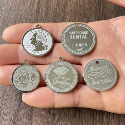 JunKang Metal stainless steel all kinds of Virgin Queen popular tags for DIY bracelets, necklaces, jewelry accessories