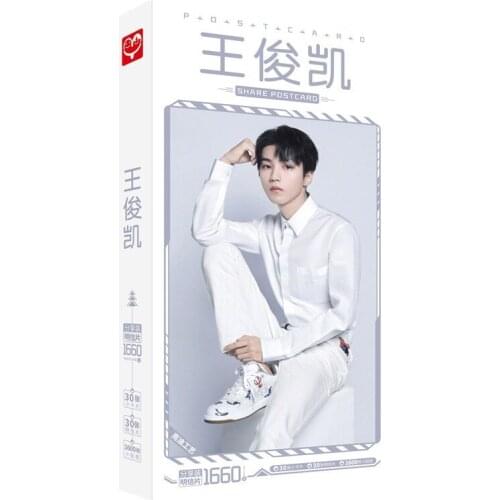 Karry Wang Junkai China Male Actor Singer Picture Photo Sticker Postcard Box Set Birthday Christmas New Year Gift