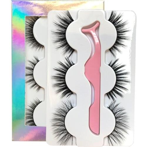 3 Pairs Faux 3D Mink Eyelash Extension Kit Natural Thick Long Lash Eye Makeup Beauty Eyelashes Factory Wholesale&Dropshipping