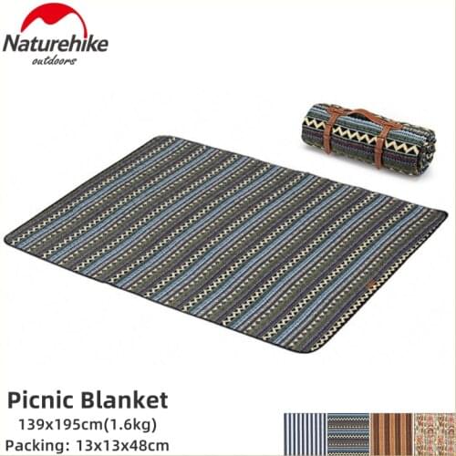 Naturehike Picnic Mat Camping Washable Moisture-proof Tent Mat Outdoor Party Portable Thickening Travel Blanket Polyester Cotton