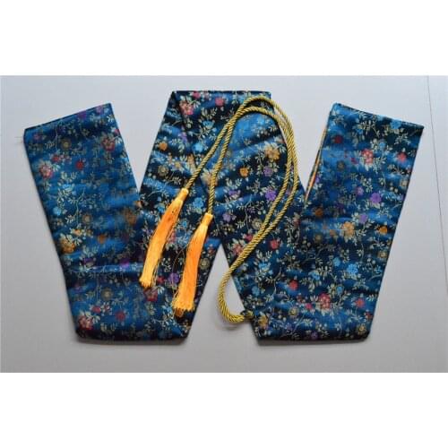 Nice Soft And Delicate Silk Sword Bag Fitting For Japanese Samurai Sword Katana Blue Flower Design
