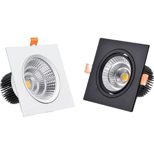 Square Dimmable ceiling recessed White LED downlights Ceiling Lamp 7w 9w 12w 15w18w AC110-220V LED Spot Lights Indoor Lighting