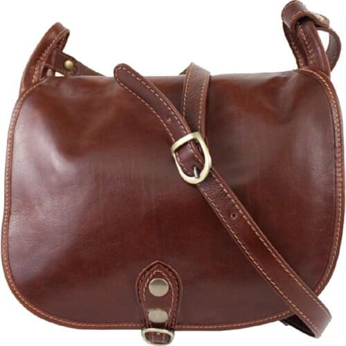 Leather strap bag supplier Genuine leather colored by hand. Made in Italy