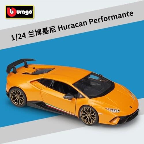 Bburago Diecast 1:24 Huracan Performante Orange Sport Car Static Simulation Alloy Model Car