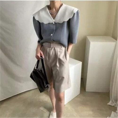 Multicolor Summer Blouse Latest Style V-neck Korean Style Shirt