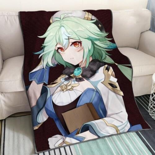 DIY Anime Soft Plush Throw Blanket Sofa Bed Nap Air Conditioning Blankets Summer Kawaii Genshin Impact Sucrose knee Blanket