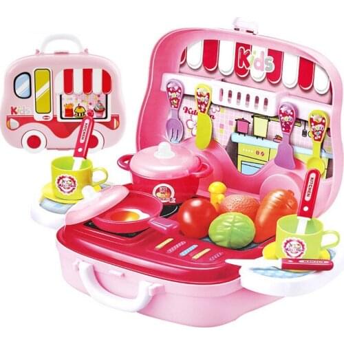 N185 Free shipping new hot Children have a toy simulation kitchen tableware suitcase toys