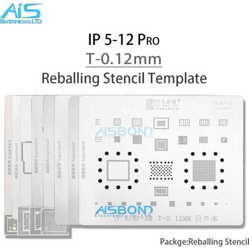 Amaoe CPU BGA Reballing Stencil Kits Set For iPhone 11 Pro Max 12 Mini X XS XR 8 8P 7 6S 6 5S 5C 5 A14 A13 A12 A11 A10 A9 A8
