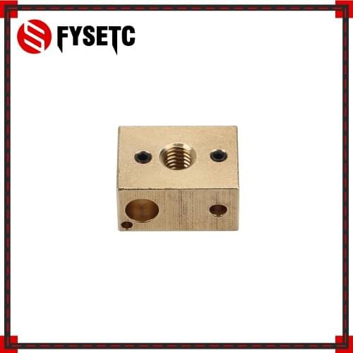 16*22*11.5 Copper Brass Heated Block For E3D Copper Hotend 3D Printer High Temperature Hardened Steel V6 Nozzles Titan Extruder