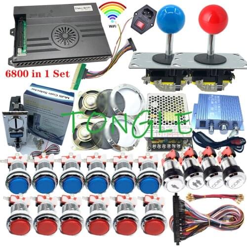 NEW 3D Arcade Pandora Box Saga EX WIFI Kit 6800 in 1 Video Games PCB Board With Power Switch Cable HD HDMI Output