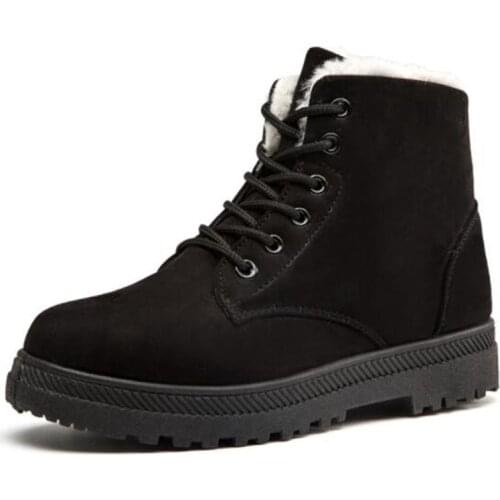 New womens short boots fashion suede plus velvet warmth thick-soled non-slip lightweight comfortable couple casual boots