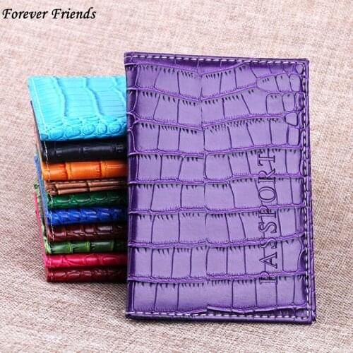 ForeverFriendsLavender Passport Holder Cover PU Lear ID Card Fashion Travel Ticket Pouch Packages passport Covers