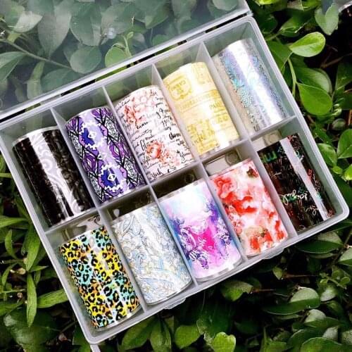 Charm Nail Foils Set Laser Shinning Mixed Beauty Nail Art Transfer Sticker Manicure DIY Holographic Sticker Decoration