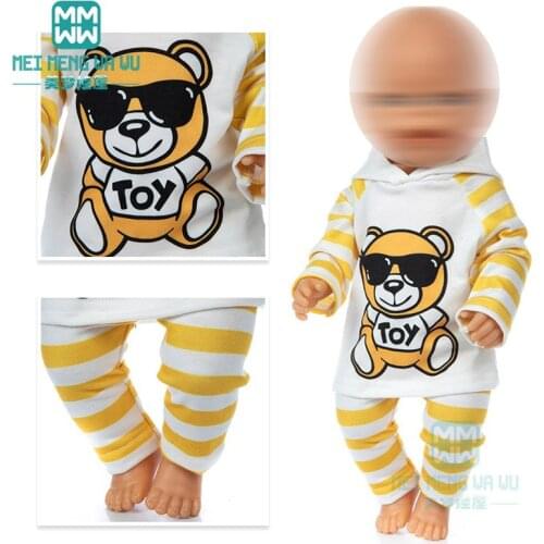 Clothes for doll fit 43 cm baby new born dolls American doll Jerseys, casual wear, shoes Girls gift