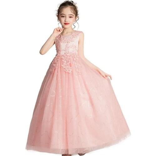 Embroidery Flower Dress Baby Girls Wedding Party Princess Children Dresses Summer Kids Christmas Vestidos For Girls Clothing