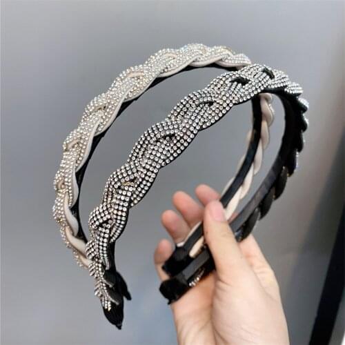 Baroque Rhinestone Braid Hairband Headband for Women Girls Hair Accessories