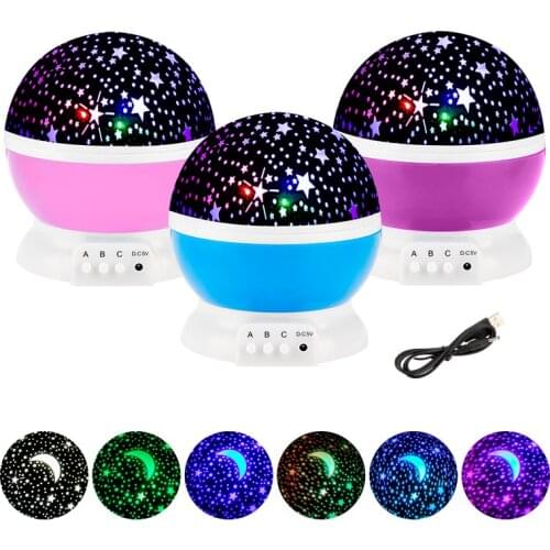 Galaxy Projector Starry Sky Rotating LED Night Light Planetarium Children Bedroom Star Night Lights Moon Light Kids Gift Lamp