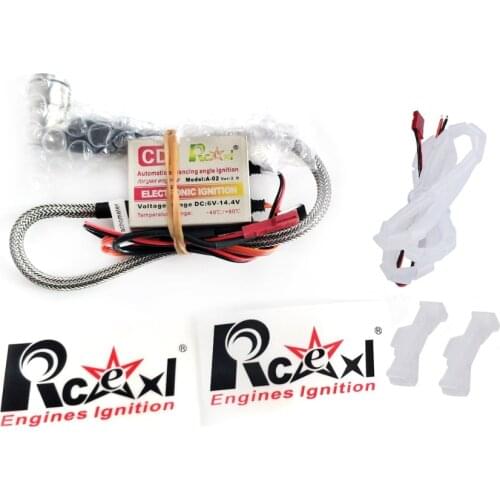 Rcexl Single Ignition CDI For NGK CM6 10mm Spark Plug 90 Degree DA DLE Gas Petrol Engine RC Airplane 6V-14.4V