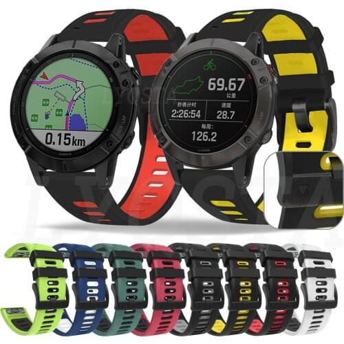 22mm 26mm Smart Watch Band For Garmin Fenix 6 6X Pro 5X 5 Plus Quick Release Strap For Garmin D2/D2 Delta PX Silicone Bracelet