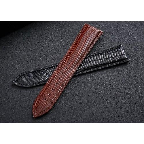 Explosive crocodile skin pattern leather strap Butterfly buckle watch band Lizard pattern