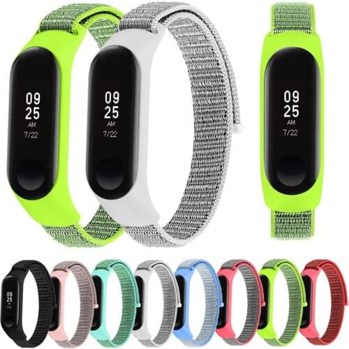 Nylon Strap for Xiaomi Mi band 4 3 replaceable Bracelet Mi band4 band3 Sports Wristband Breathable Bracelet for Xiomi Miband 3 4