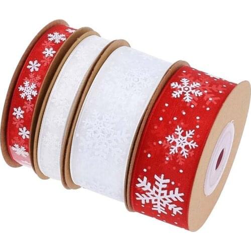 Christmas Decoration Transparent Snowflake Ribbon Lace Diy Handmade And Gift Box Packaging Materials TJ1398